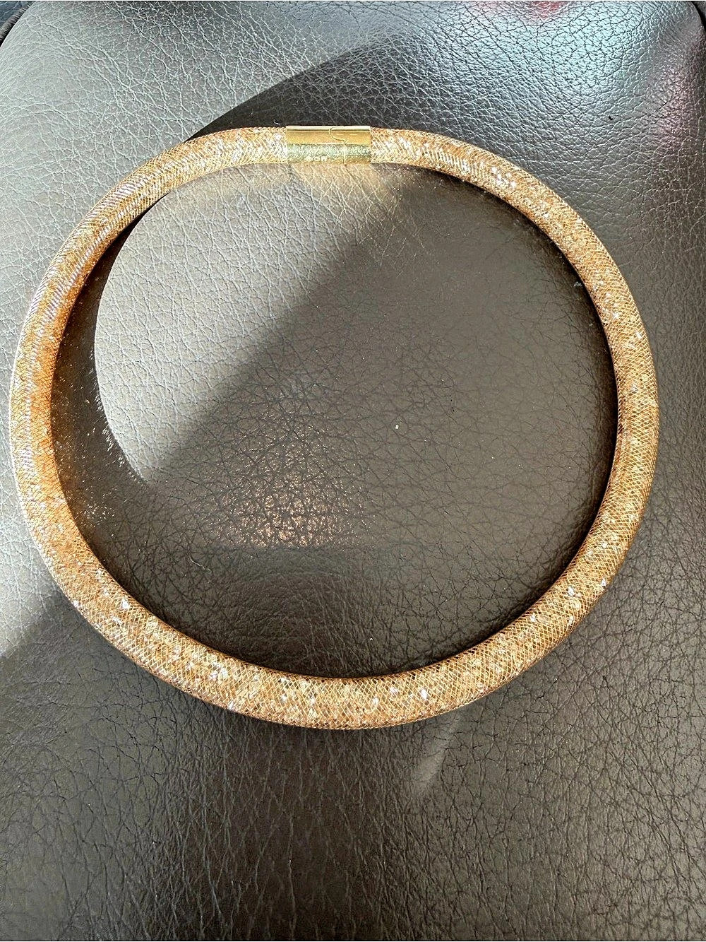 Swarovski Stardust Deluxe Crystal Mesh Tube Choker Gold